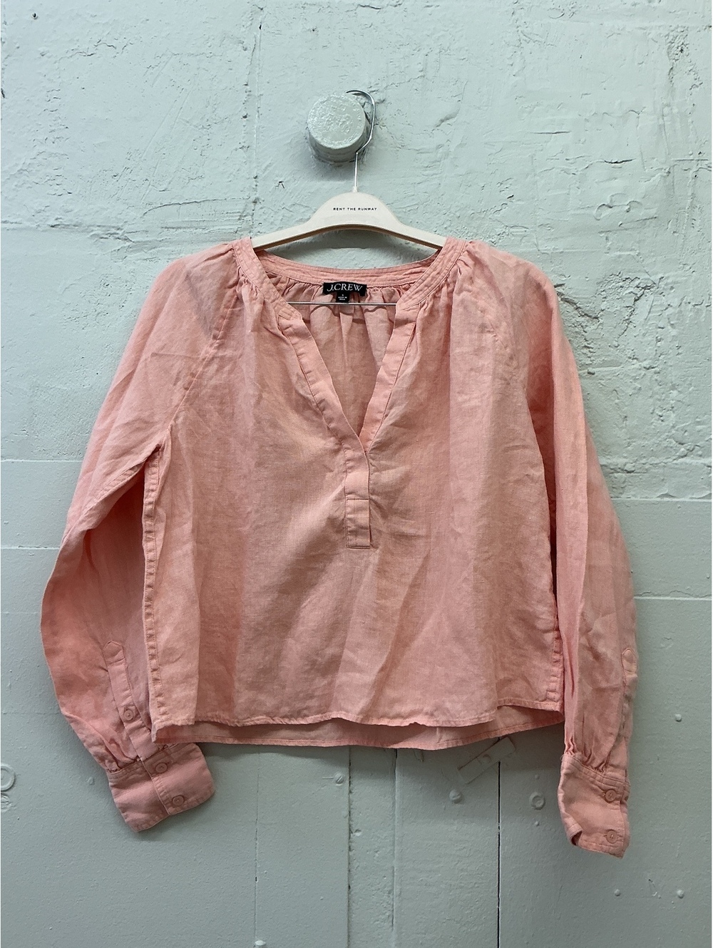 J.Crew Women's Peach Linen Blouse